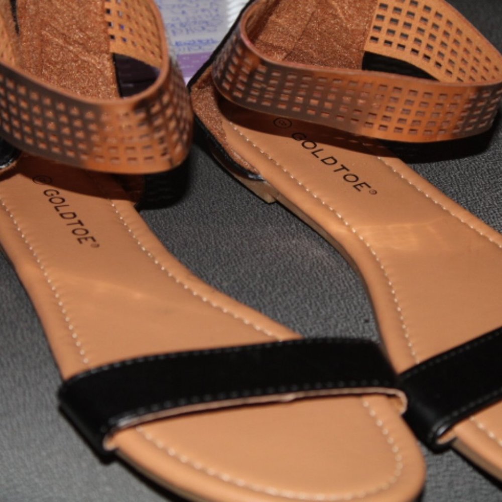 Gold Toe ankle strap sandles
